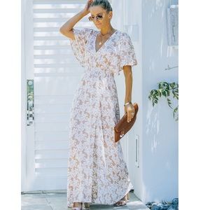 Nadine Floral Smocked Maxi Dress - SMALL